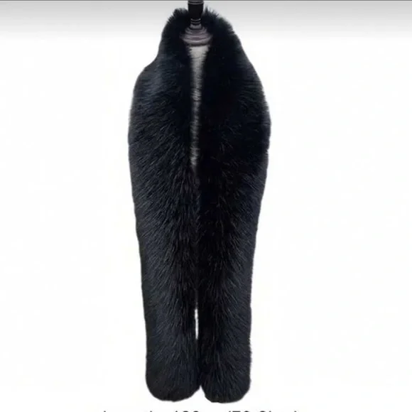 🖤 Black Faux Fur Stole 🖤 - Picture 5 of 7